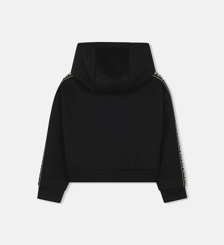Hooded Jacquard Band Sweatshirt