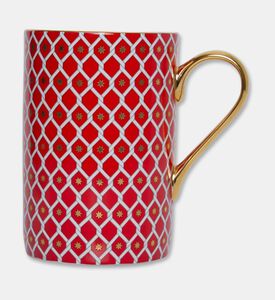 Imperial Gold Handle White Lattice Cylindrical Mug, Packshot View