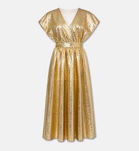 Poca and Poca Metallic V-neck Cap-sleeve Maxi Dress, Packshot View