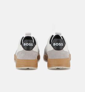 حذاء سنيكرز بأربطة بخامات مختلطة