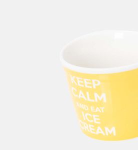 Easy Life Porcelain Graphic Design Ice Cream Bowl, Yellow, Packshot View