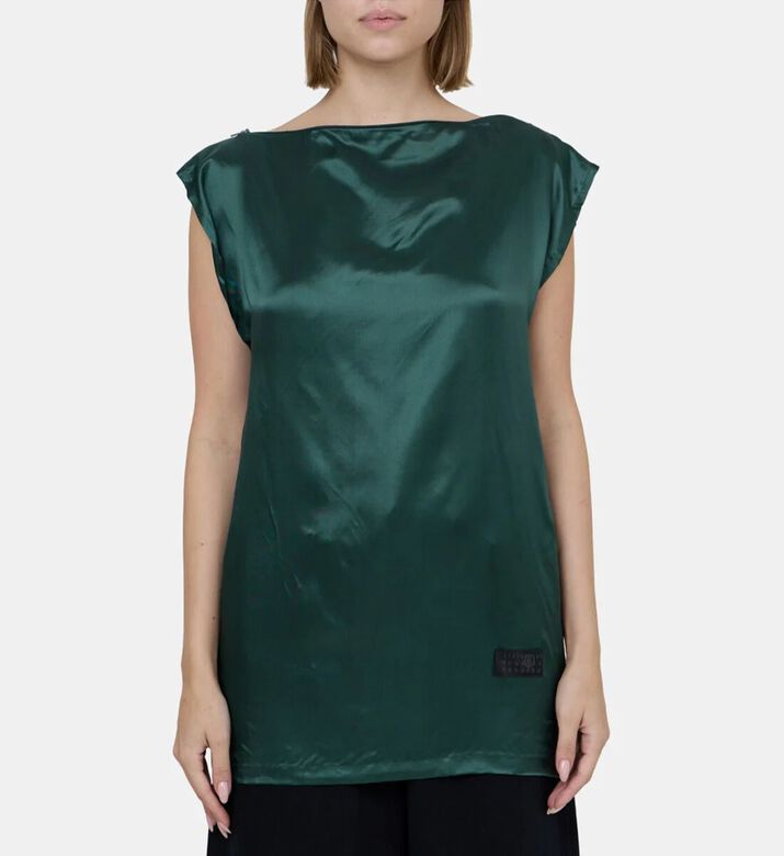 MM6 Draped High Neck Top, Model View