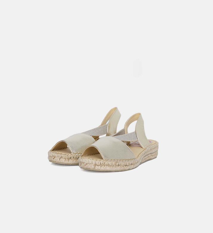 Metallic Leather Espadrille Sandals