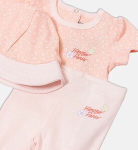 طقم بنطال وبلوزة 3 قطع بطبعة أزهار