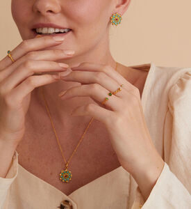 Ottoman Hands Flower Design Beaded Pendant Necklace, Packshot View