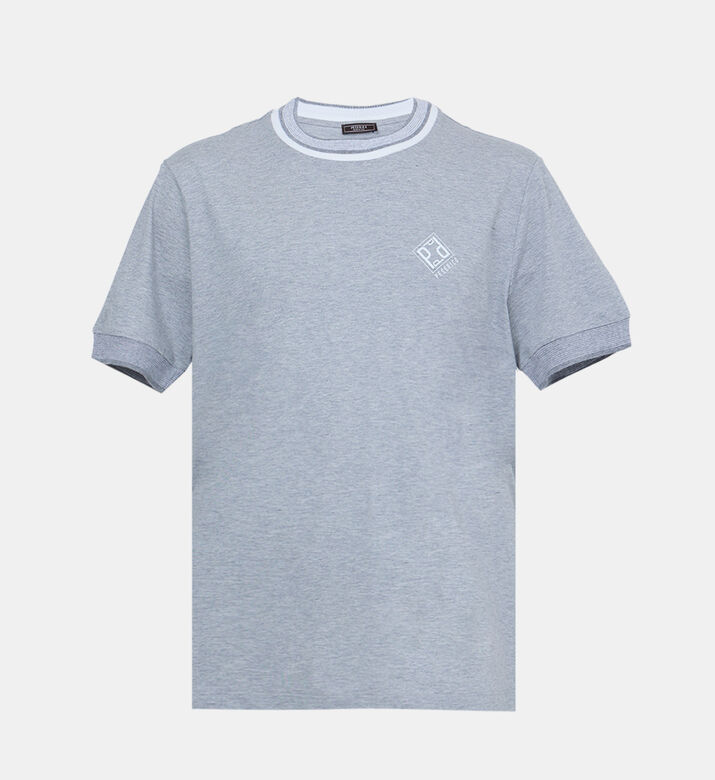 Cotton Contrasting Ribbed Trim T-shirt
