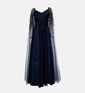 Drape Cape Sleeve Gown Drape Cape Sleeve Gown