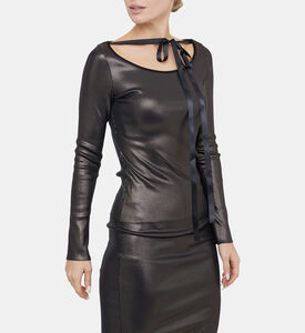 بلوزة لوكس بربطة عنق ميتاليكية