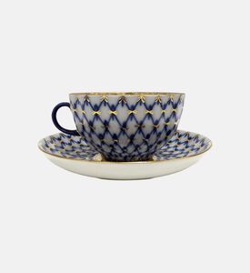 Cobalt Net Tulip Saucer Tea Cup Cobalt Net Tulip Saucer Tea Cup