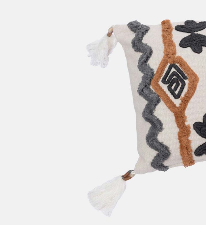 Home Deco and More Kayan Fringe Lace Cotton Filled And Vaccumed Cushion, Packshot View