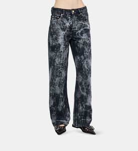 بنطال جينز إيزي بقماش دنيم ثقيل بغسل رخامي