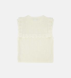 Preppy Hivernal Knit Ruffled Neck Vest Preppy Hivernal Knit Ruffled Neck Vest