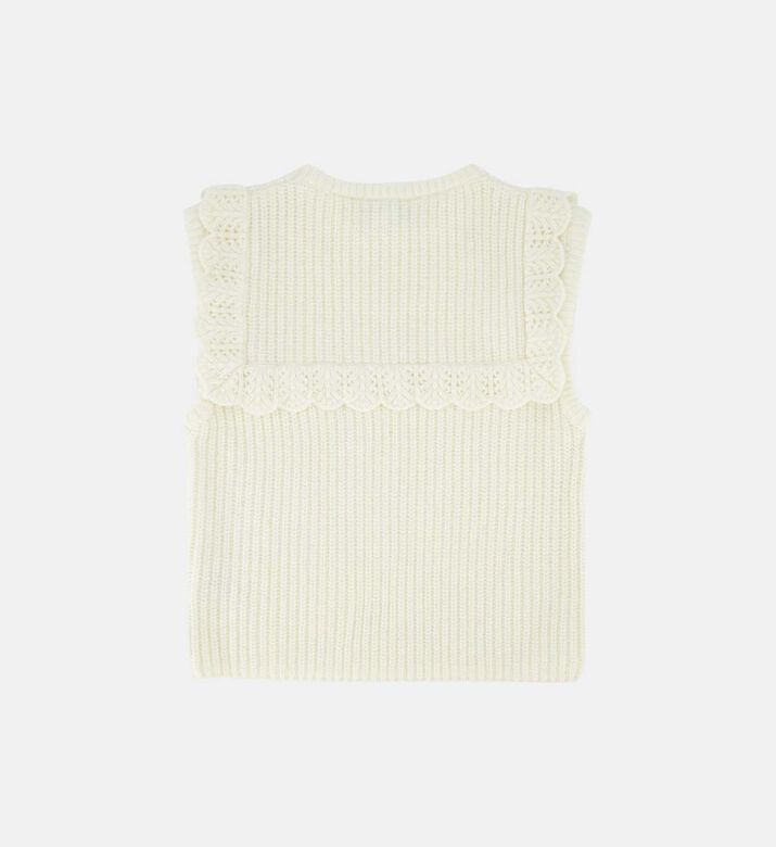 Preppy Hivernal Knit Ruffled Neck Vest Preppy Hivernal Knit Ruffled Neck Vest