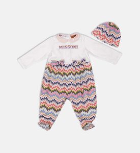 طقم قطن بطبعة متعرجة قطعتين