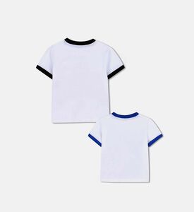 طقم تيشيرت بطبعة من قطعتين من قطن خام