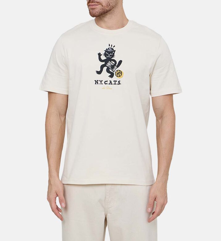 Cat Print Short-sleeve T-shirt