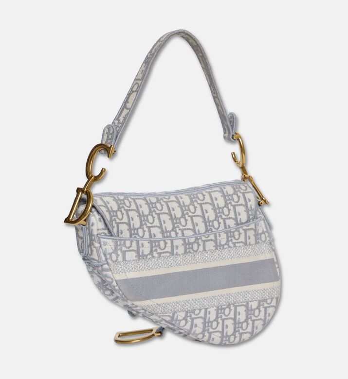 Dior Preowned Dior Saddle Oblique Embroidered Canvas Shoulder Bag, Packshot View