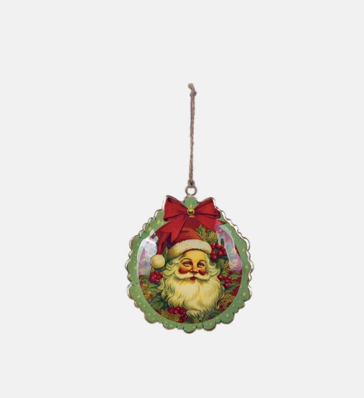 Vintage Santa Merry Christmas 2-piece Ornament Set