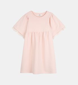 Lace-trims Sleeves Flared Dress