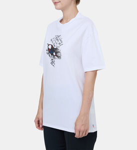 تيشيرت قطن بياقة مستديرة بطبعة عين