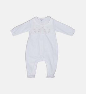 Tartine et Chocolat Ruffle Collar Round Neck Pajamas, White, 6m, Packshot View