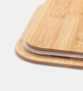 Glass Rectangle Bamboo Lid Container Glass Rectangle Bamboo Lid Container