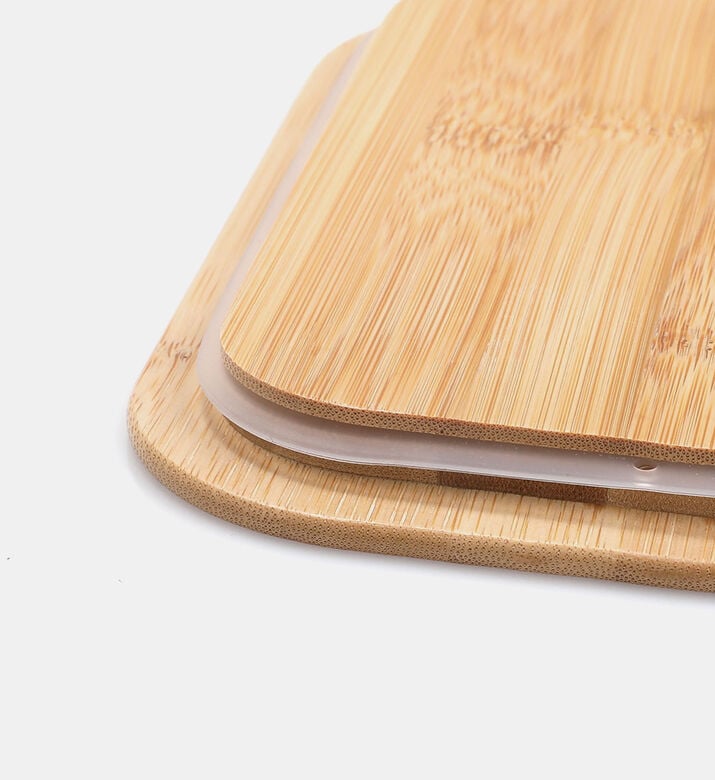 Glass Rectangle Bamboo Lid Container Glass Rectangle Bamboo Lid Container