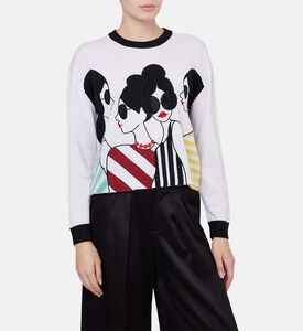 Long-sleeve Graphic-print Sweater
