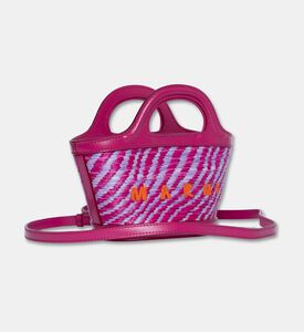 Marni Logo-embroidery Top Handle Denim Bag, Purple, Packshot View