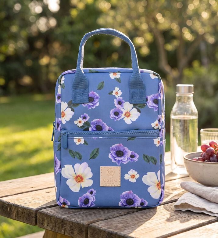 Estia Garden Blue Insulated Lunch Bag, Packshot View