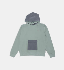 سويت شيرت بغطاء رأس مريح بتصميم مختلط المواد