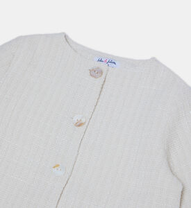 كارديغان مزخرف محبوك بصف أزرار