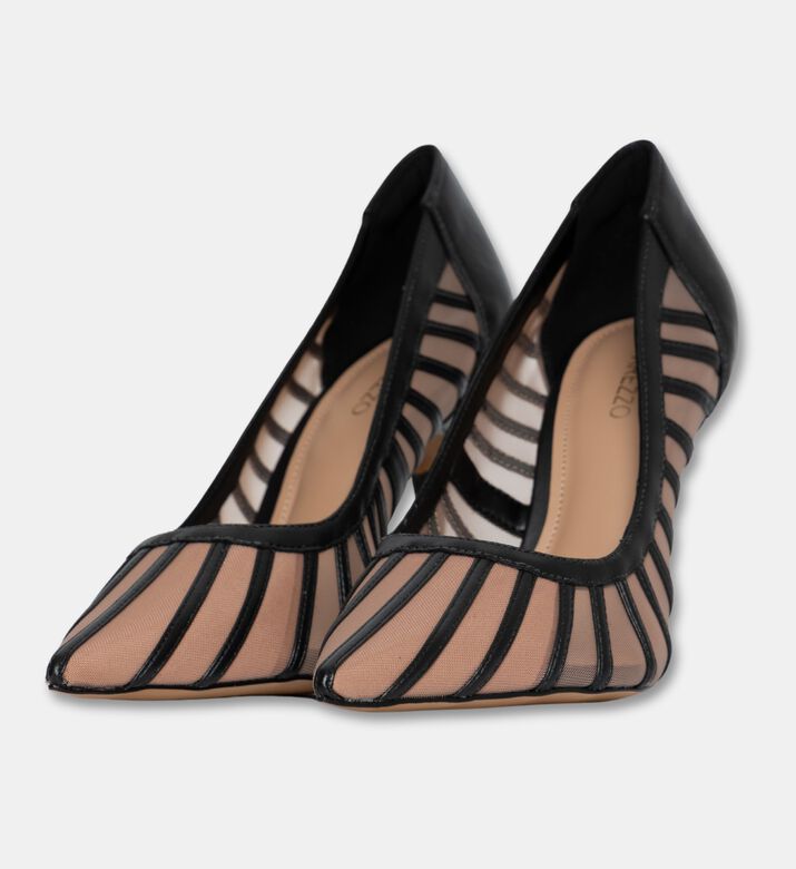 Arezzo Mesh-panel Pointed Pumps, Black, Eu-39, Packshot View
