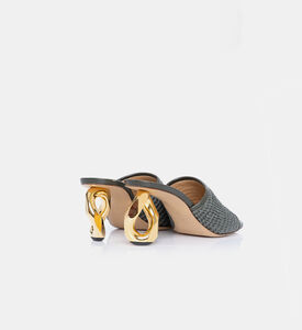 JW Anderson Raffia Chain Heel Slide Sandal, Khaki, Eu-41, Packshot View