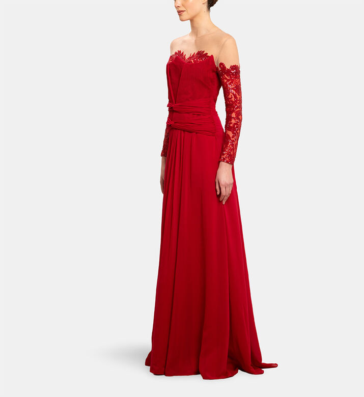 Michael Cinco Long Dress, Model View