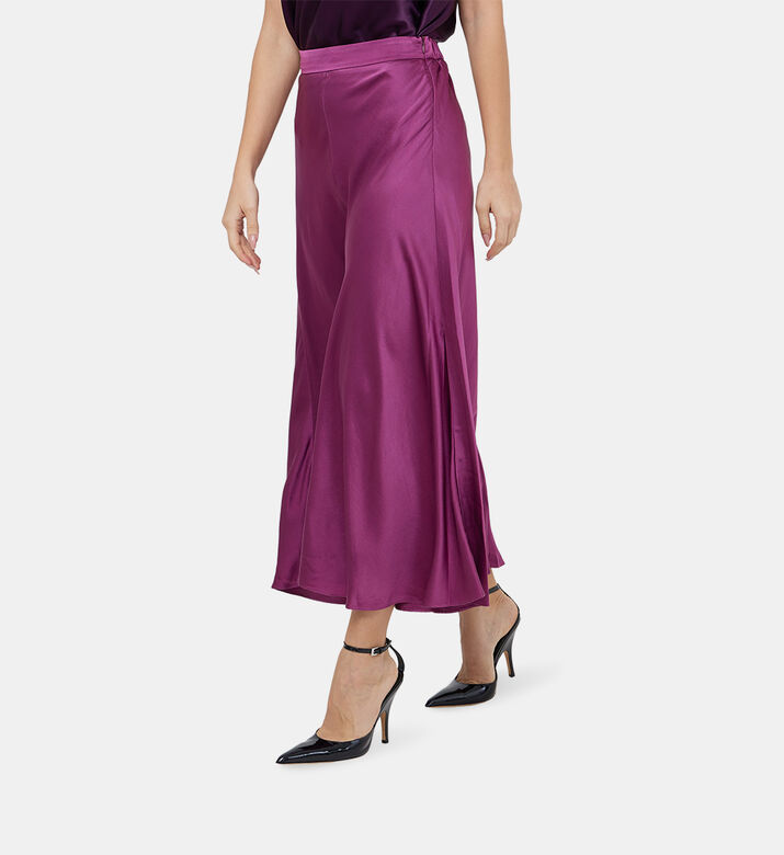 High-waisted Silk Satin Skirt