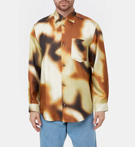 قميص سيباس ملطخ بنقشة غرافيتي فضفاض