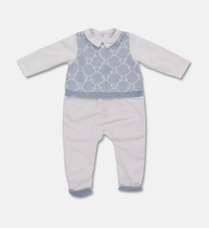 My First Collection Classic-collar Long-sleeve Rompersuit, Packshot View