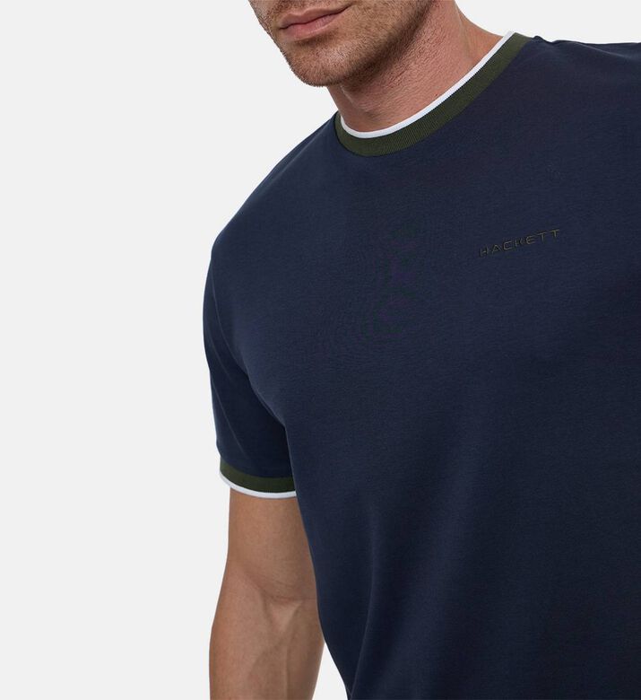 Hackett London Stripe-print Short-sleeve T-shirt, Navy, Xl, Model View