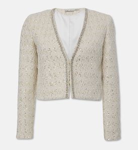 Alice and Olivia Kidman Tweed Cropped Jacket, Packshot View