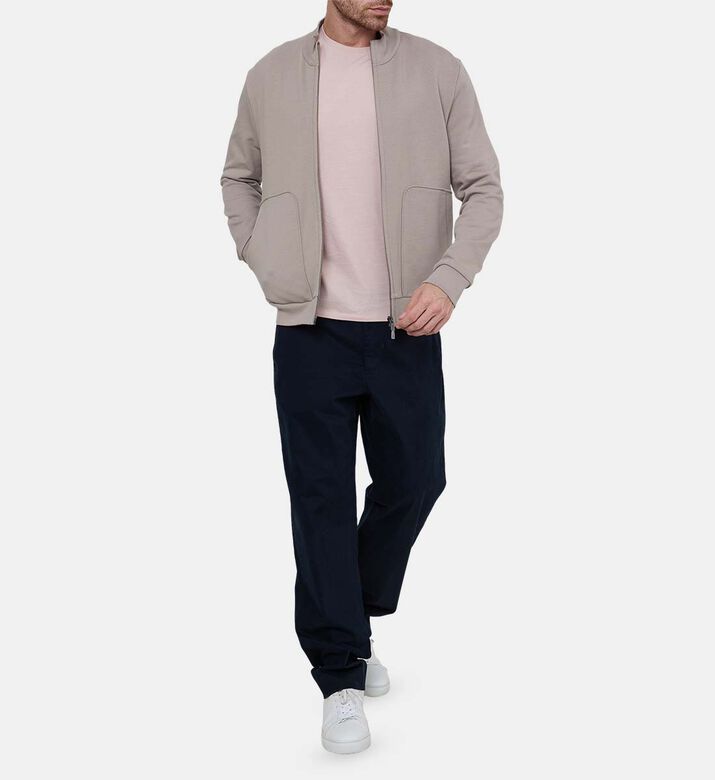 Cotton Blend Zip-up Sweatshirt