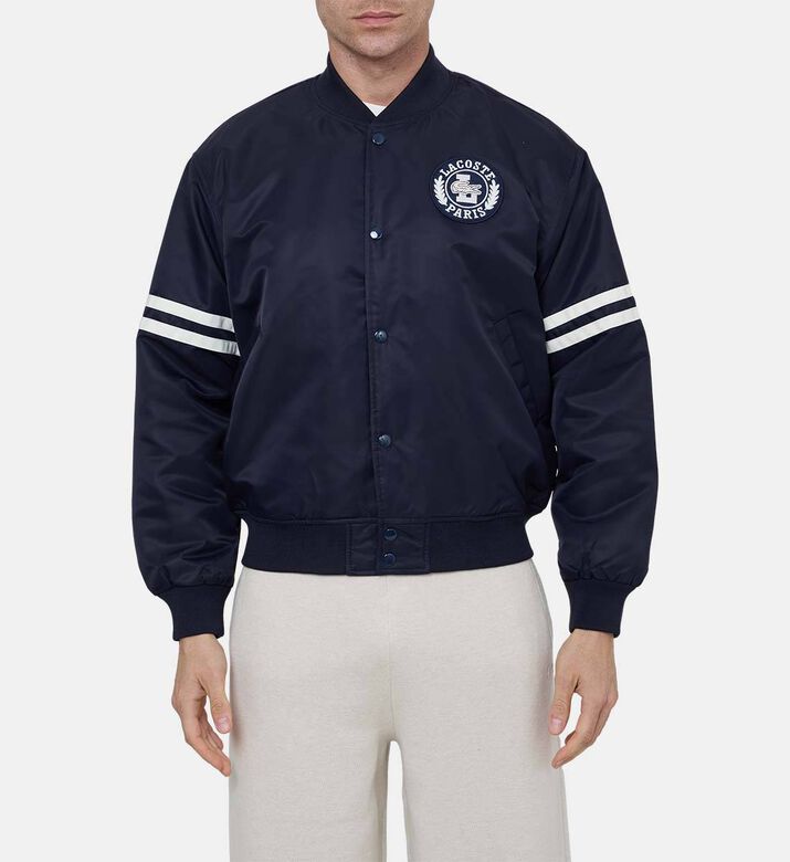 Embroidered Badge Water-repellent Bomber Jacket