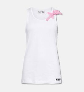 Patou Fitted Shoulder-knot Top, White, L, Packshot View