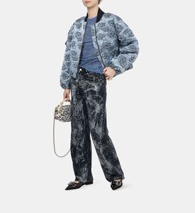 Marl Mesh Long Sleeve Crew Neck Blouse