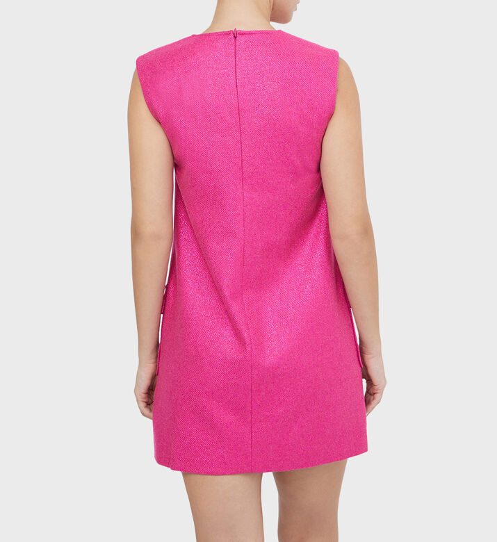 فستان قصير من الصوف بجيوب أمامية