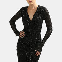 Sequined High-neck Maxi Gown