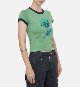 Ganni Floral-print Short-sleeve T-shirt, Model View