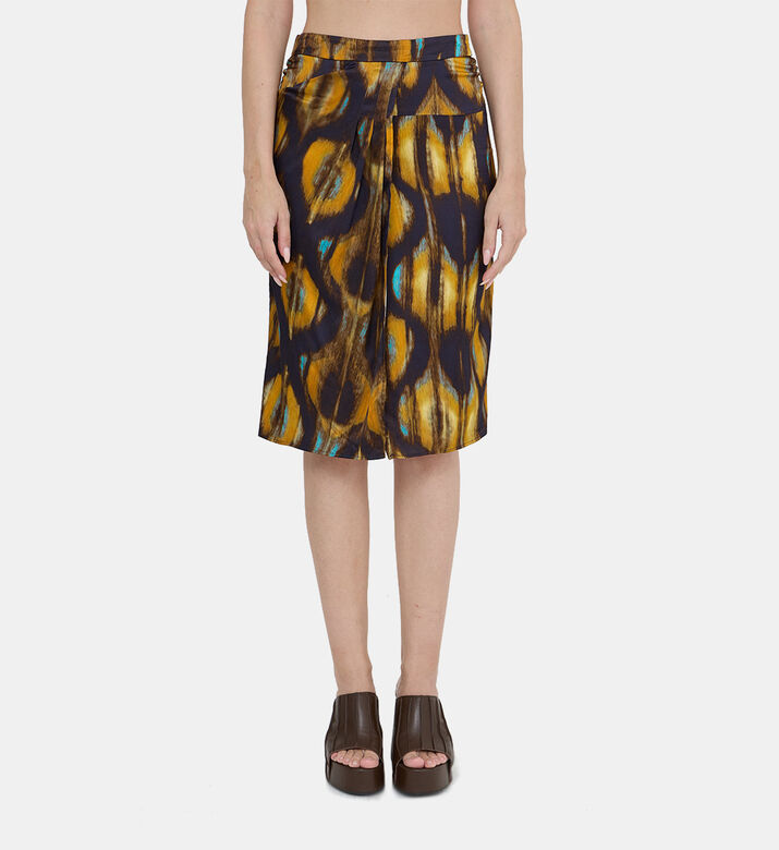Wrap Pleated Skirt