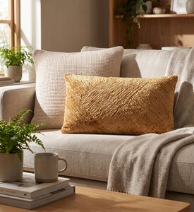 Home Deco and More Ella Chennile Embroidered Cushion, Brick, 35x50x35-cm, Packshot View