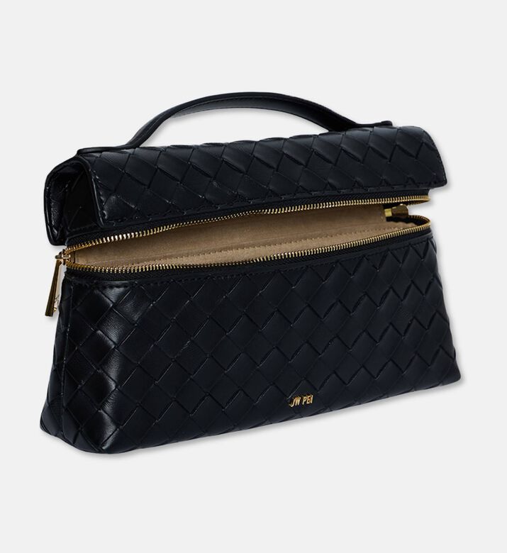 JW PEI Thea Weave Texture Top Handle Bag, Black, Packshot View